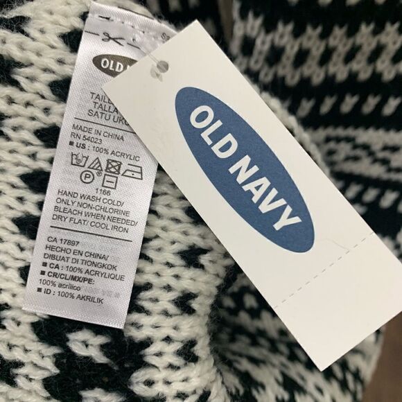Old Navy black & white winter knitted scarf (NWT) unisex - Picture 2 of 9